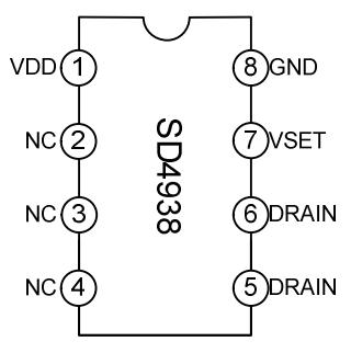 SD4938 電流型PWM控製芯片 管腳排列圖